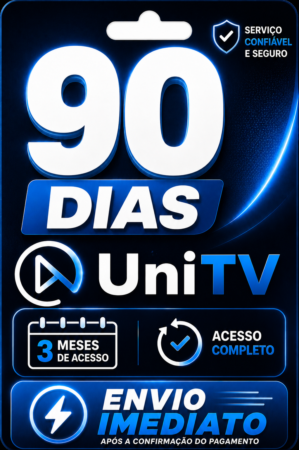 Recarga UniTV Trimestral 90 Dias